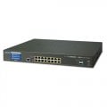 PLANET GS-5220-16P2XVR L2+ 16-Port 10/100/1000T 802.3at PoE + 2-Port 10G SFP+ Managed Switch με LCD Touch Screen (220W)