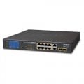 PLANET GSD-1222VHP 8-Port 10/100/1000T 802.3at PoE + 2-Port 10/100/1000T + 2-Port 1000X SFP Ethernet Switch με PoE LCD Monitor