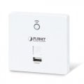 PLANET WNAP-W2200UE 300Mbps 802.11n In-Wall Wireless Access Point w/ USB Charger (EU Type 802.3af/at)
