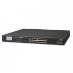 PLANET GSW-1820VHP 16-Port 10/100/1000T 802.3at PoE + 2-Port Gigabit SFP Ethernet Switch με LCD PoE Monitor (300W)