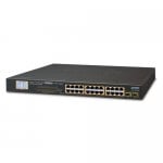 PLANET GSW-2620VHP 24-Port 10/100/1000T 802.3at PoE + 2-Port Gigabit SFP Ethernet Switch με LCD PoE Monitor (300W)