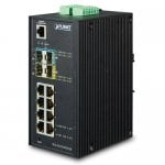 PLANET IGS-5225-8T2S2X Industrial L2+ 8-Port 10/100/1000T + 2-Port 100/1000X SFP + 2-Port 10G SFP+ Managed Ethernet Switch (-40~75 degrees C)